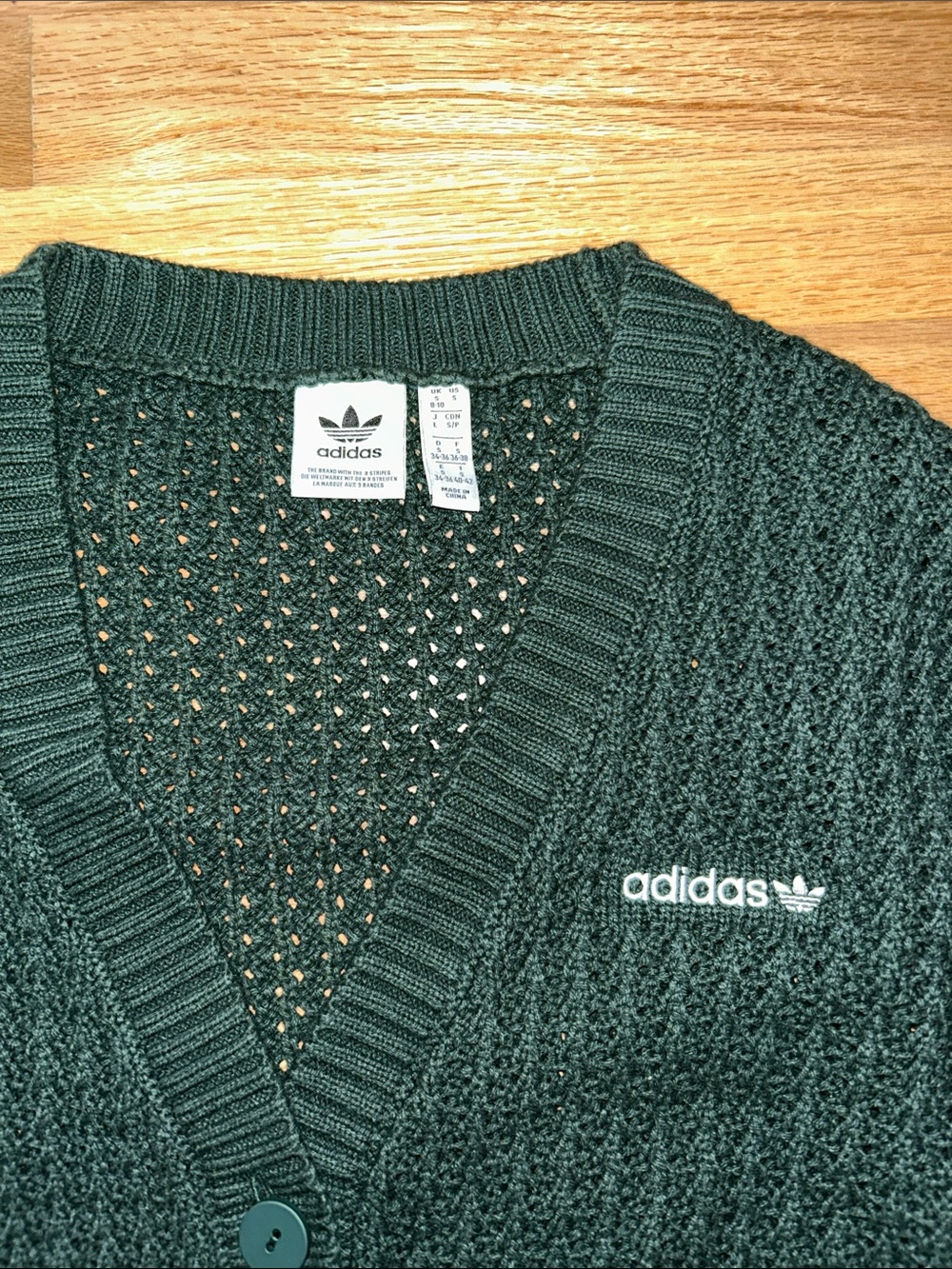 Adidas Cardigan in Mineral Green - Picture 5 of 6
